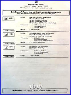 12/22 & 29/90 SCOTT SHANNON's ROCKIN' AMERICA YEAR END TOP 60 COUNTDOWN, 10 LP's