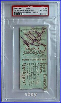 1981 Michael Jackson Signed Autographed Concert Ticket, The Jackson 5 Rare. PSA