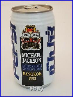 1993 Rare Michael Jackson Dangerous Tour Unopen Pepsi Can From Bangkok Thailand