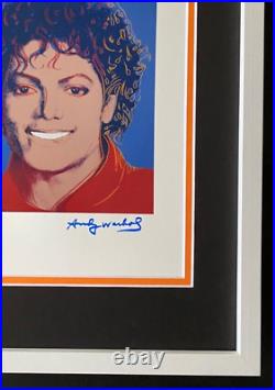 Andy Warhol + Rare 1984 Signed Michael Jackson Print Matted And Framed