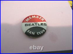 Beatles tin button pin back rare Fan Club Seltaeb1964 nice original