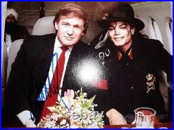 DONALD TRUMP Hand-Signed Autographed RARE 8x10 Photo with MICHAEL JACKSON withCOA