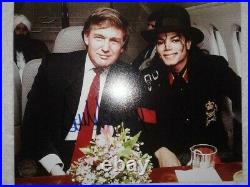 DONALD TRUMP Hand-Signed Autographed RARE 8x10 Photo with MICHAEL JACKSON withCOA