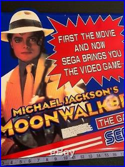 Extremely RARE Michael Jackson's MoonWalker The Game Sega Promo Arcade Banner