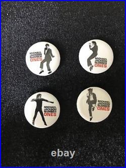 Lot Of 15 Official Rare OOP MICHAEL JACKSON Number Ones PROMO SET OF 4 BUTTONS