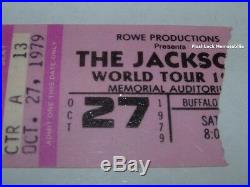 MICHAEL JACKSON 1979 Concert Ticket Stub BUFFALO NY Jacksons World Tour RARE