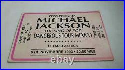 MICHAEL JACKSON 1993 DANGEROUS TOUR MEXICO Estadio Azteca Concert Ticket RARE