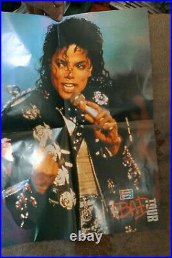 MICHAEL JACKSON BAD TOUR 1988 ORIGINAL POSTER 53cm X 41cm V. RARE, when hair burnt