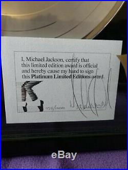 MICHAEL JACKSON Hand-Signed Artist Of The Decade RARE Record Award! Non-RIAA