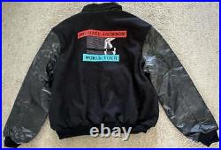 MICHAEL JACKSON Official Bad World Tour Crew Letterman Leather Jacket XL RARE