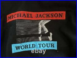 MICHAEL JACKSON Official Bad World Tour Crew Letterman Leather Jacket XL RARE
