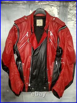 MICHAEL JACKSON Rare 1980s BEAT IT J. Park Collection Leather Jacket Zippers sz S