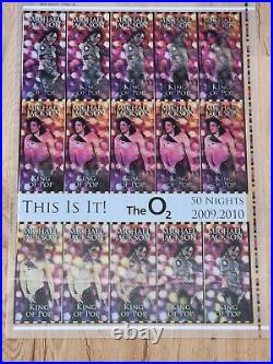 MICHAEL JACKSON Rare uncut sheet of THIS IS IT UK concert tickets Form 2
