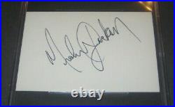 MICHAEL JACKSON Signed Index Card Beckett Authenticated Rare Early Signature