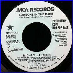 MICHAEL JACKSON Someone In The Dark White Label Promo 45 + Rare E. T. Pic Sleeve