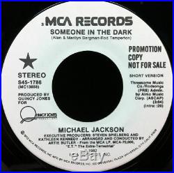 MICHAEL JACKSON Someone In The Dark White Label Promo 45 + Rare E. T. Pic Sleeve