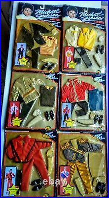 Michael Jackson 12 Doll Stage Outfits 1984 Sets (6) rare un opened sealed MJ