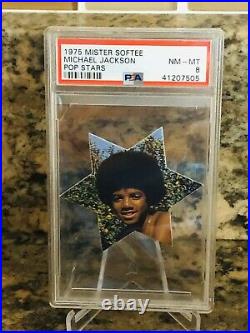 Michael Jackson 1975 Mister Softee Pop Stars RARE Insert card PSA 8 NM-MINT