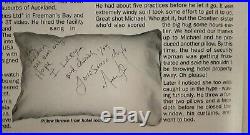 Michael Jackson Autographed Pillow Case RARE message thrown from hotel window
