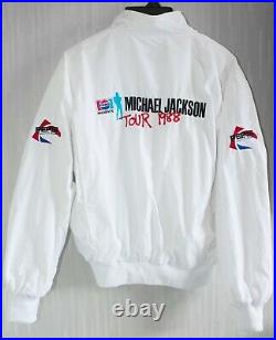 Michael Jackson BAD Tour 1988 White Bomber Jacket (Pepsi Japan Promo) VTG RARE