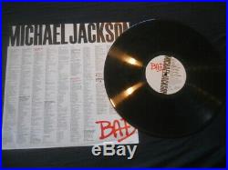 Michael Jackson Bad LP Pepsi Tour 1988 SWEDEN PROMO Very rare