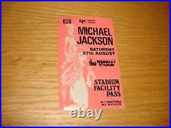 Michael Jackson Bad Tour Concert Facility Ticket Pass Blue 27/8 1988 Mega Rare