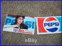 Michael Jackson Bad Tour Concert Pepsi 1988 Japan Plastic Banner Flags MEGA RARE