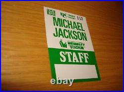 Michael Jackson Bad Tour Concert Staff Ticket Pass Wembley Pepsi 1988 Mega Rare