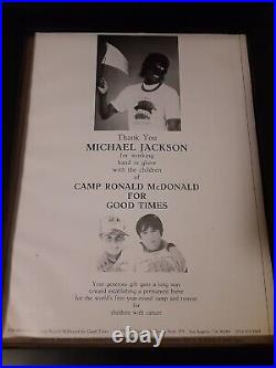 Michael Jackson Camp Ronald McDonald Rare Original Promo Poster Ad Framed