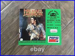 Michael Jackson Dangerous Tour 1993 Mexico Ticket Concert Rare Thriller Green