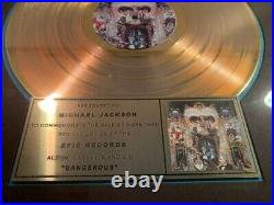 Michael Jackson Gold Disc Dangerous RIAA Record Award Memorabilia Album rare
