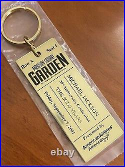 Michael Jackson Madison Square Garden Brass Concert Ticket Keyring 9/7/01 RARE