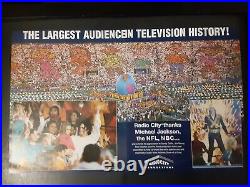 Michael Jackson NFL NBC Superbowl Rare Original Promo Poster Ad Framed