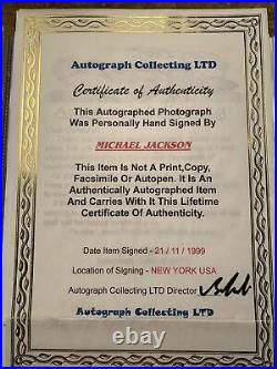Michael Jackson Rare, Authentic Autographed 8 X 10 Glossy Photo