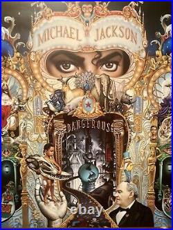 Michael Jackson Rare Vintage 1991 Promotional Dangerous Poster Autographed Epic