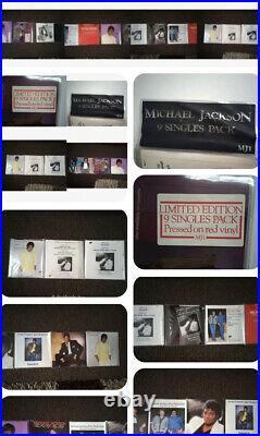 Michael Jackson Red Vinyl 1983 7 Singles Collection LTd Edition Rare! Vgc