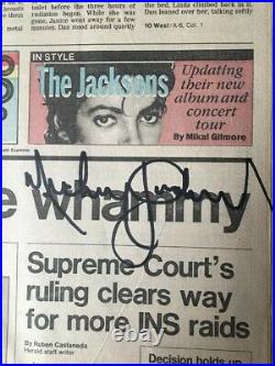 Michael Jackson Signed 1984 Los Angeles Herald Newspaper Jacksons COA Rare