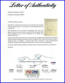 Michael Jackson Signed Contract Psa/dna Certified Authentic Autographed Rare