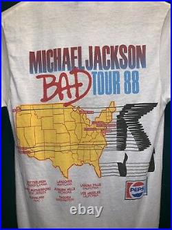 Michael Jackson T Shirt Vintage 1988 Concert USA Bad Tour Promo Sz Medium RARE