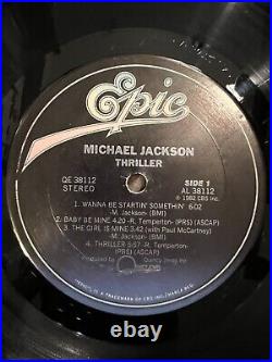 Michael Jackson Thriller First Pressing Rare! No MJ Credit QE 38112