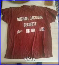 Michael Jackson Tour t-shirt Security UK 1988 Vintage and rare. Pop, rock music