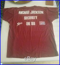 Michael Jackson Tour t-shirt Security UK 1988 Vintage and rare. Pop, rock music