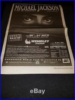 Michael Jackson Wembley Stadium Rare Original UK Concert Promo Poster Ad Framed