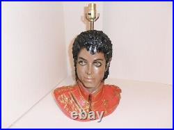 Michael Jackson chalkware lamp Rare hand painted vintage orig Local pickup only