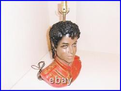 Michael Jackson chalkware lamp Rare hand painted vintage orig Local pickup only