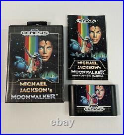 Michael Jackson's Moonwalker 1990 SEGA GENESIS Game Rare COMPLETE CIB AMAZING