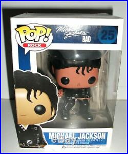 NEW MICHAEL JACKSON Bad VINYL FIGURE Funko POP ROCK #25 RARE COLLECTABLE MJ