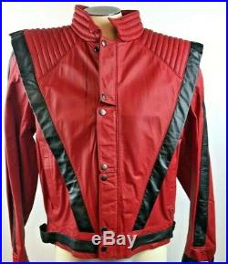 New Rare Metal 1984 Vintage Michael Jackson Thriller Jacket Leather Size 42
