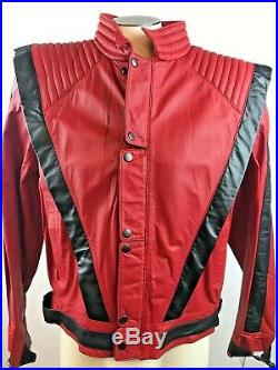 New Rare Metal 1984 Vintage Michael Jackson Thriller Jacket Leather Size 42