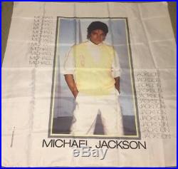 RARE 1983 ORIG HUGE 45X45 SILK POSTER MICHAEL JACKSON, + More Thriller Lot